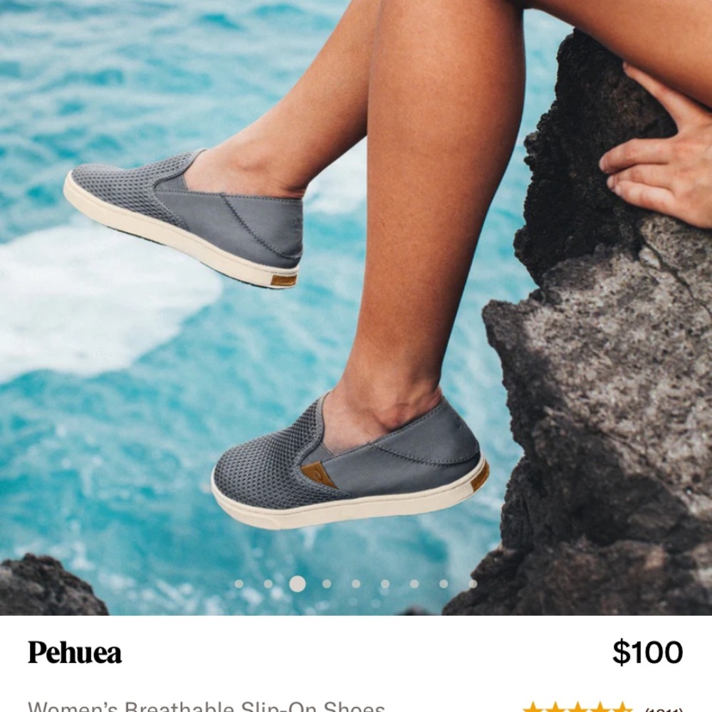 OluKai Pehuea slip on sneakers - size 8 in pavement - New in Box!